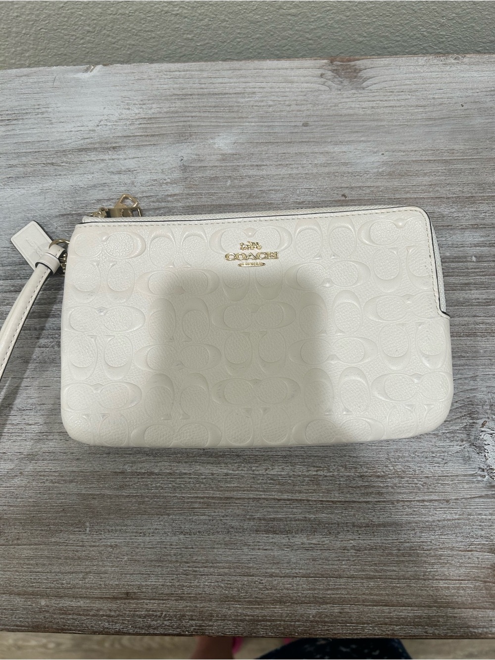 Coach double zip large wristlet